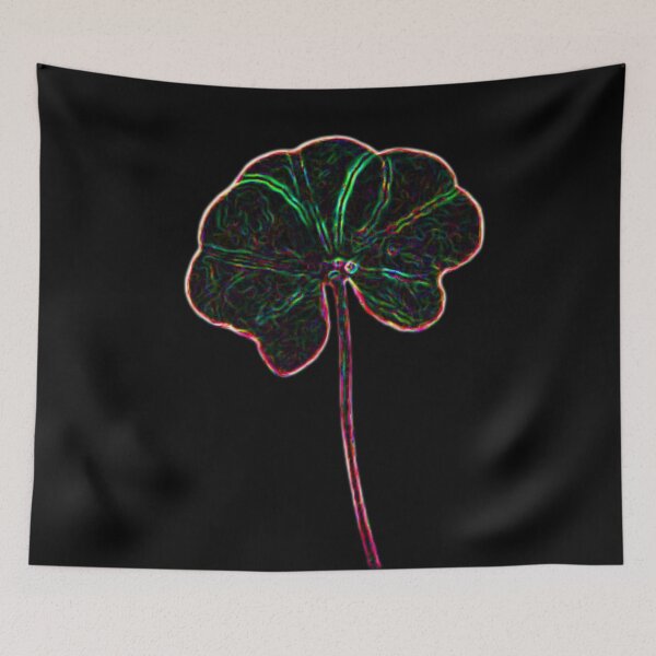 Item preview, Black Dark Rainbow Neon Abstract Real 5 Leaf Clover designed and sold by kattakitty.
