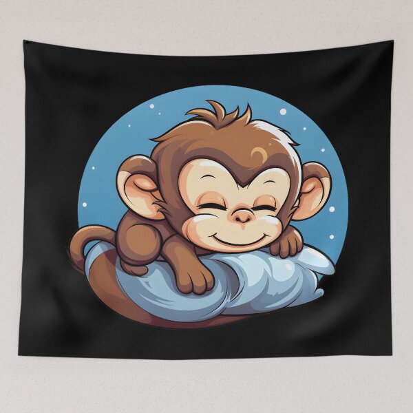 Item preview, Cute Kawaii Monkey Sleeping designed and sold by Leonardo Palumbo.