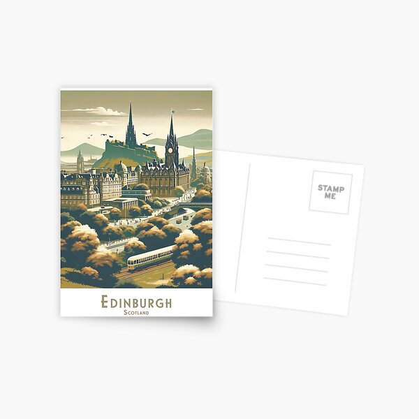 Item preview, Vintage Edinburgh Travel Poster - Minimalist Retro Design for Scotland Lovers designed and sold by pod24.