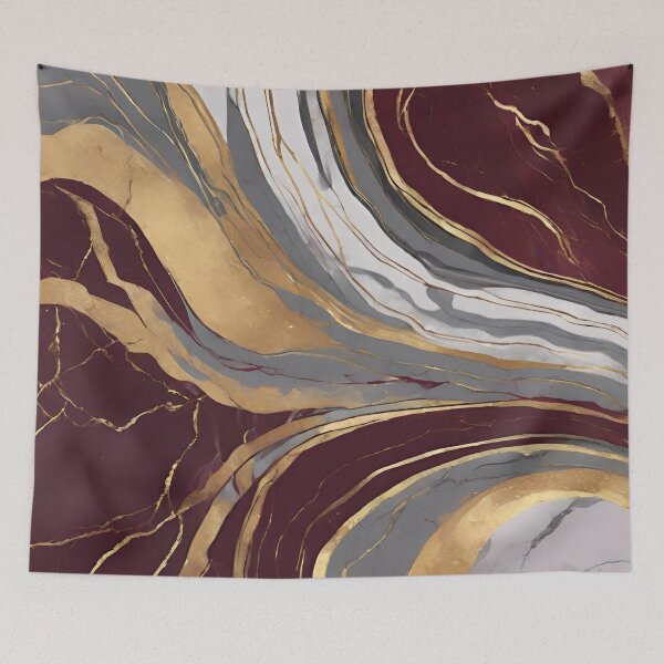 Item preview, BURGUNDY GREY AND GOLD MARBLE DESIGN designed and sold by asudesign.