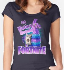 Fortnite Victory Royale Lucky Llama Women's Fitted Scoop T-Shirt
