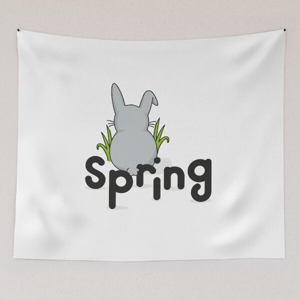 Item preview, Spring bunny eating grass designed and sold by WalkWiseDesign.