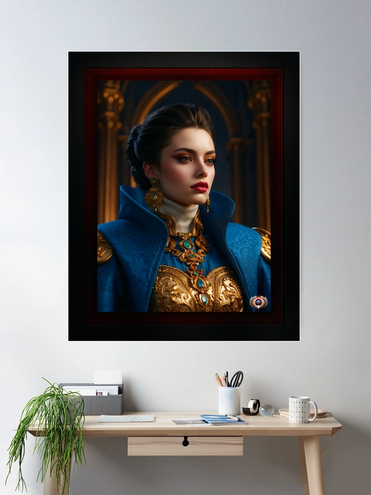 Portrait Of A Lady Of Elegance Beautiful AI Concept Art by Xzendor7 Room Decor Poster Art Print