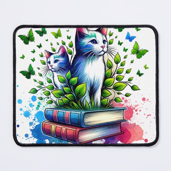 Item preview, Whiskered Wisdom: Cats Sprouting from Pages designed and sold by Bauldelasnenas.