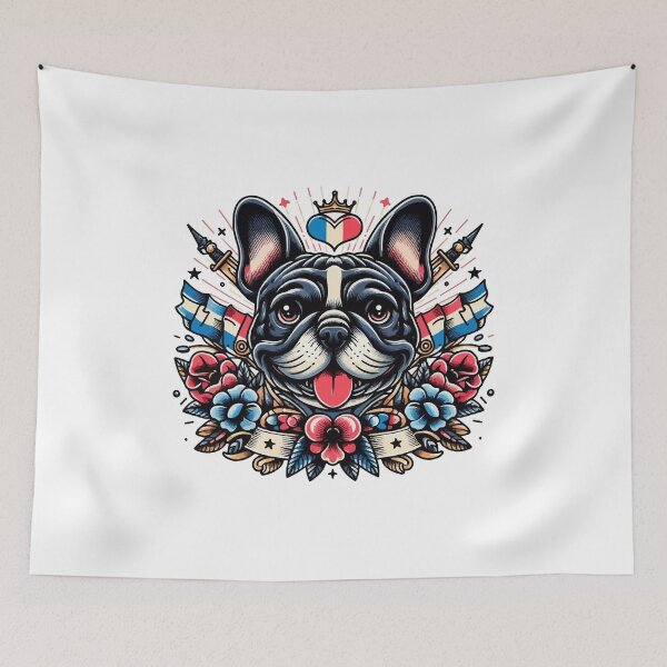 Aperçu de l'œuvre Bouledogue français/Frenchie Fierté Patriotique France créée et vendue par bjrocket89.