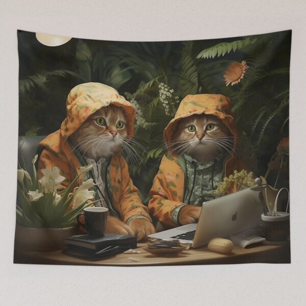 Item preview, Cats Bird Watching Art designed and sold by Obsidian Ink by Wilshire.
