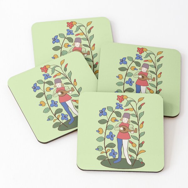 Item preview, Cute Medieval Fiddler in nature illustration Design designed and sold by MariOyama.