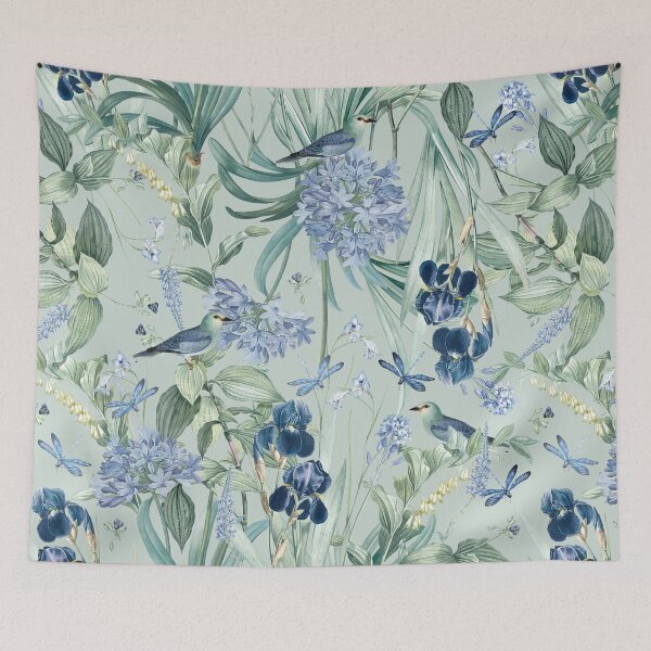 Item preview, Blue Flowers and Birdsong designed and sold by Fairymeshop.