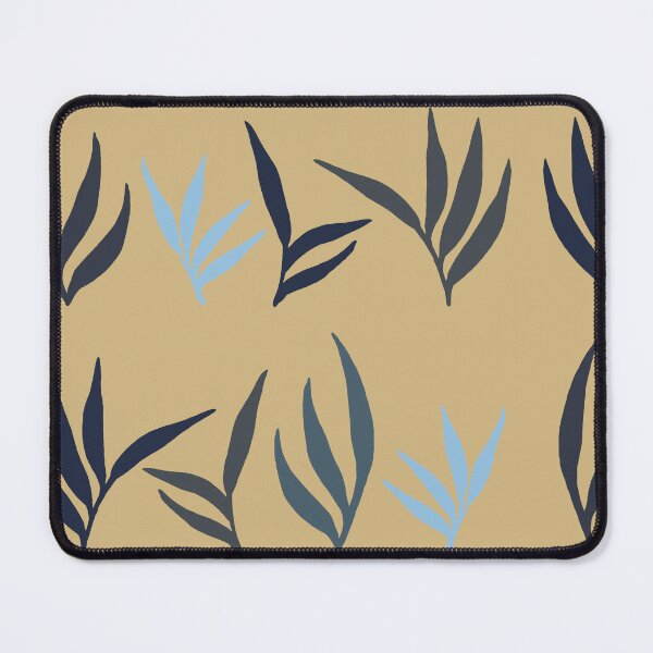 Item preview, abstract leaves pattern in the colors blue, yellow, green designed and sold by AlessandraWood.
