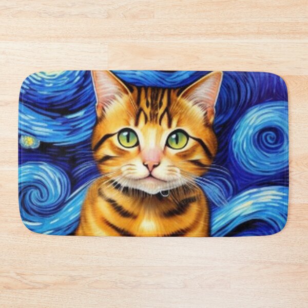 Item preview, Cute Cat Van Goh Starry Night designed and sold by TheDarkWardrobe.