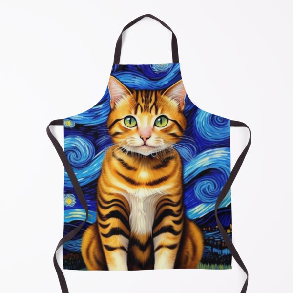 Item preview, Cute Cat Van Goh Starry Night designed and sold by TheDarkWardrobe.