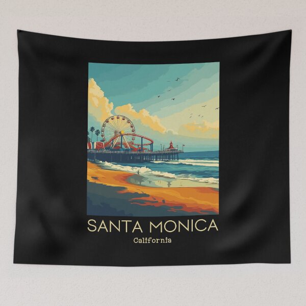 Item preview, A Vintage Travel Illustration of Santa Monica - California - US designed and sold by GoodOldVintage.