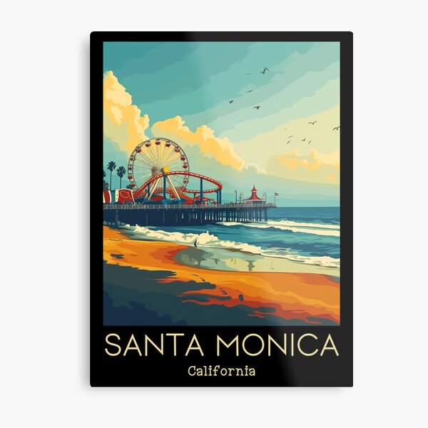 Item preview, A Vintage Travel Illustration of Santa Monica - California - US designed and sold by GoodOldVintage.