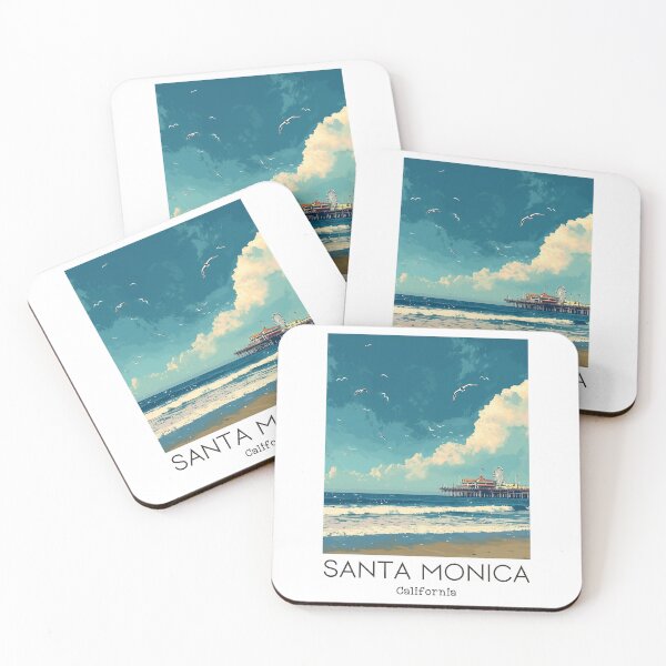 Item preview, A Vintage Travel Illustration of Santa Monica - California - US designed and sold by GoodOldVintage.