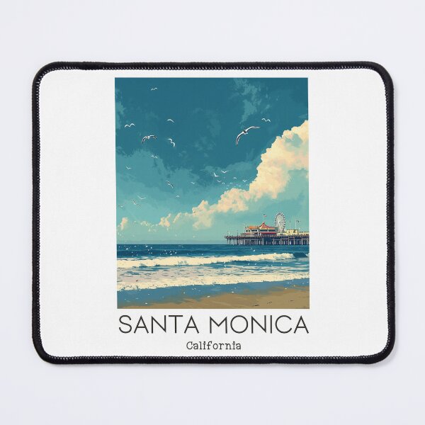 Item preview, A Vintage Travel Illustration of Santa Monica - California - US designed and sold by GoodOldVintage.