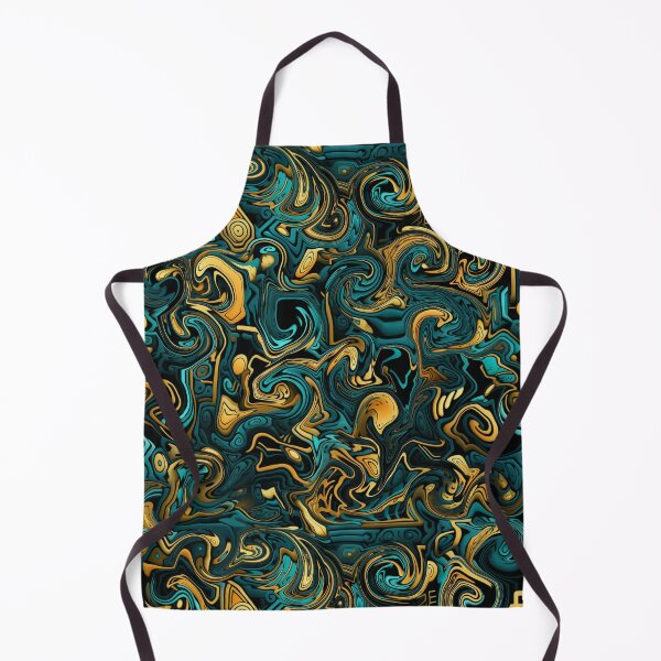 Item preview, Fantasy pattern yellow turquoise black circles lines surfaces designed and sold by G-M-Designs.