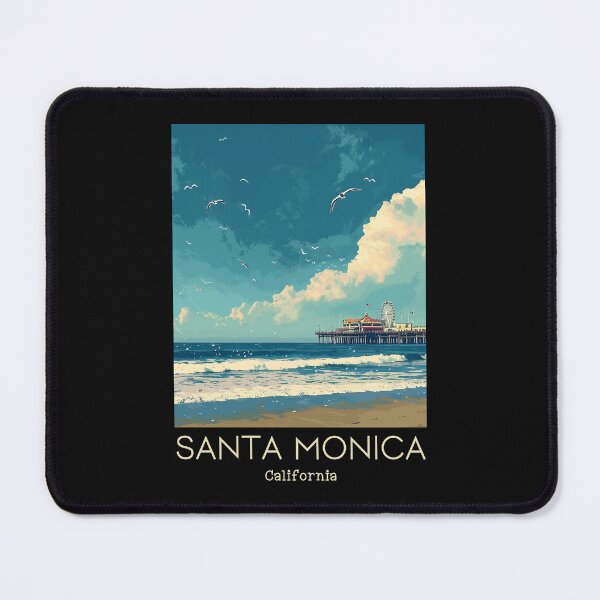 Item preview, A Vintage Travel Illustration of Santa Monica - California - US designed and sold by GoodOldVintage.