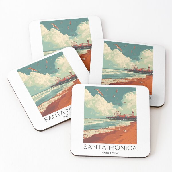 Item preview, A Vintage Travel Illustration of Santa Monica - California - US designed and sold by GoodOldVintage.