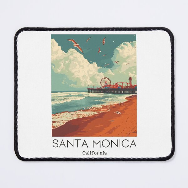 Item preview, A Vintage Travel Illustration of Santa Monica - California - US designed and sold by GoodOldVintage.