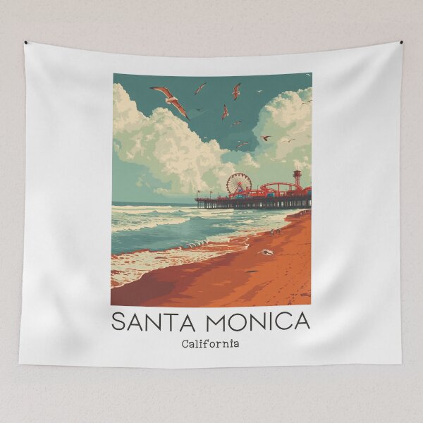 Item preview, A Vintage Travel Illustration of Santa Monica - California - US designed and sold by GoodOldVintage.