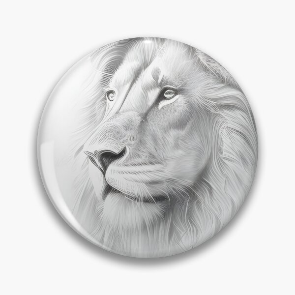 Item preview, Black and white lion pencil drawing designed and sold by Pencil-Art.