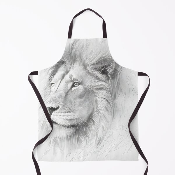 Item preview, Black and white lion pencil drawing designed and sold by Pencil-Art.