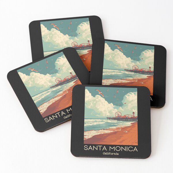 Item preview, A Vintage Travel Illustration of Santa Monica - California - US designed and sold by GoodOldVintage.
