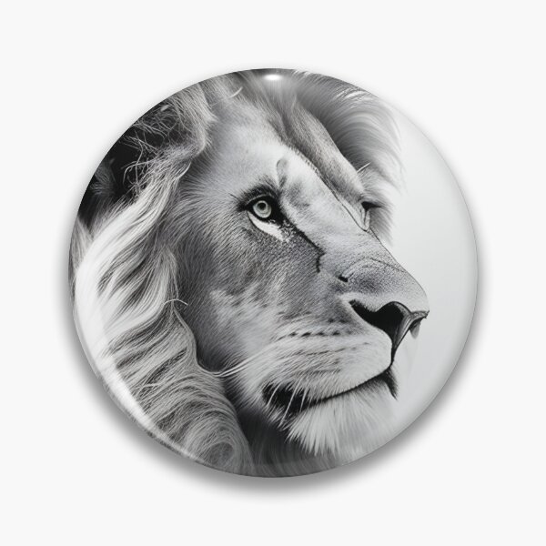 Item preview, Black and white lion pencil drawing designed and sold by Pencil-Art.
