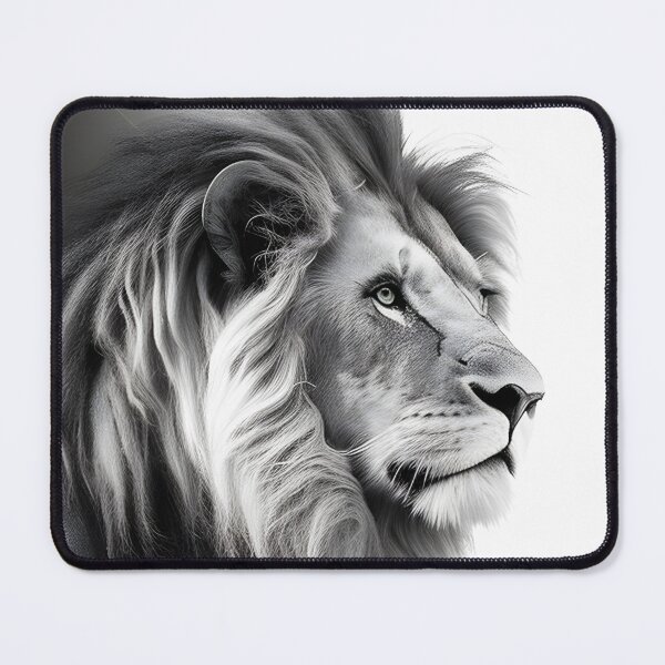 Item preview, Black and white lion pencil drawing designed and sold by Pencil-Art.