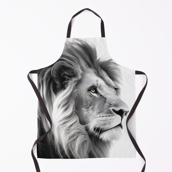 Item preview, Black and white lion pencil drawing designed and sold by Pencil-Art.