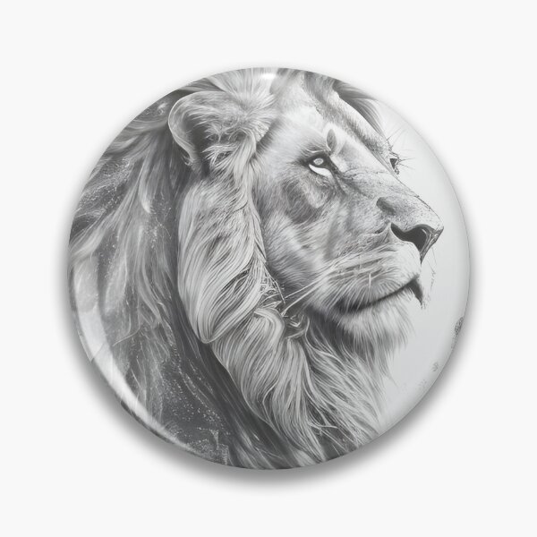 Item preview, Black and white lion pencil drawing designed and sold by Pencil-Art.