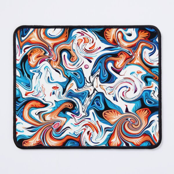 Item preview, Fantasy pattern abstract blue yellow red black turquoise lines surfaces designed and sold by G-M-Designs.