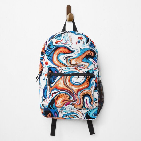 Item preview, Fantasy pattern abstract blue yellow red black turquoise lines surfaces designed and sold by G-M-Designs.