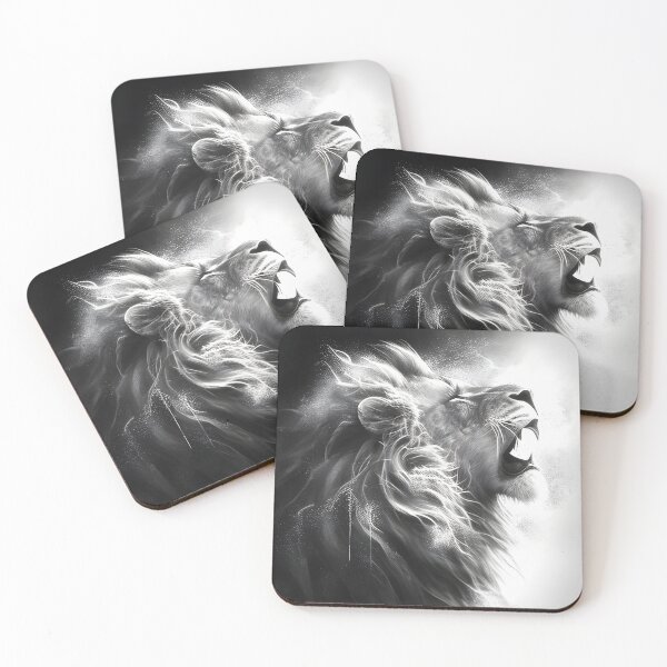 Item preview, Black and white lion pencil drawing designed and sold by Pencil-Art.