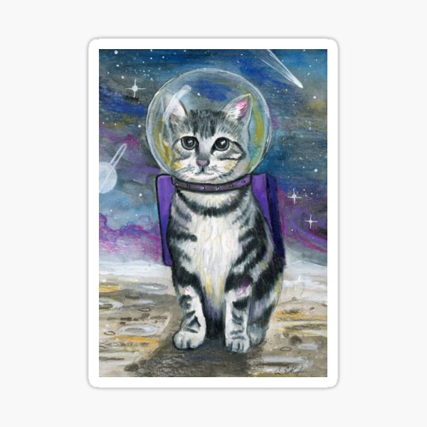 Tabby Cat Astronaut Sticker