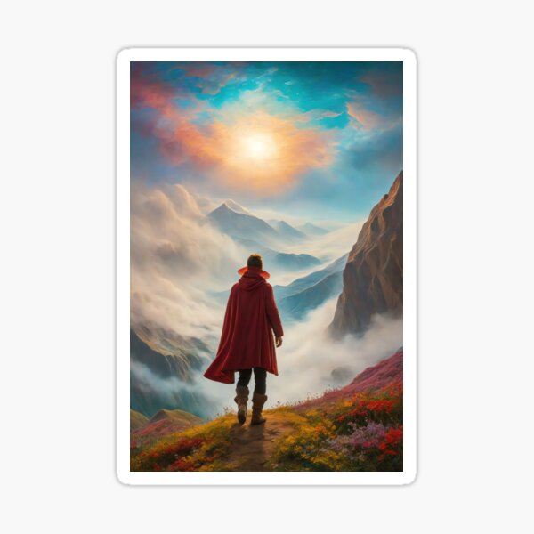 Fauvist Fantasy: A Journey Through Sun-Drenched Realms Sticker
