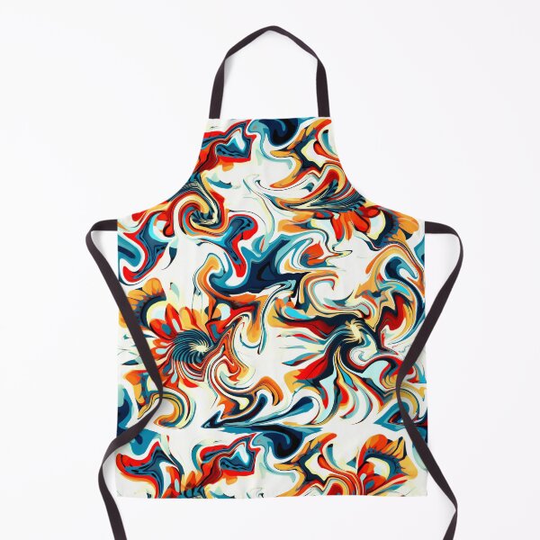 Item preview, Fantasy pattern abstract blue yellow red black white lines surfaces designed and sold by G-M-Designs.