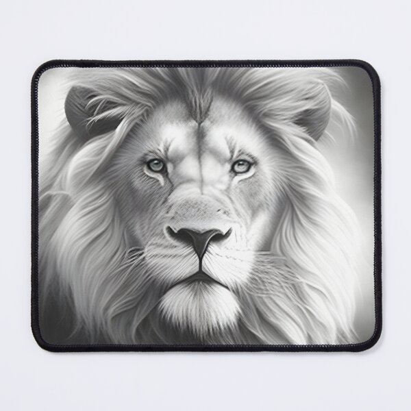 Item preview, Black and white lion pencil drawing designed and sold by Pencil-Art.