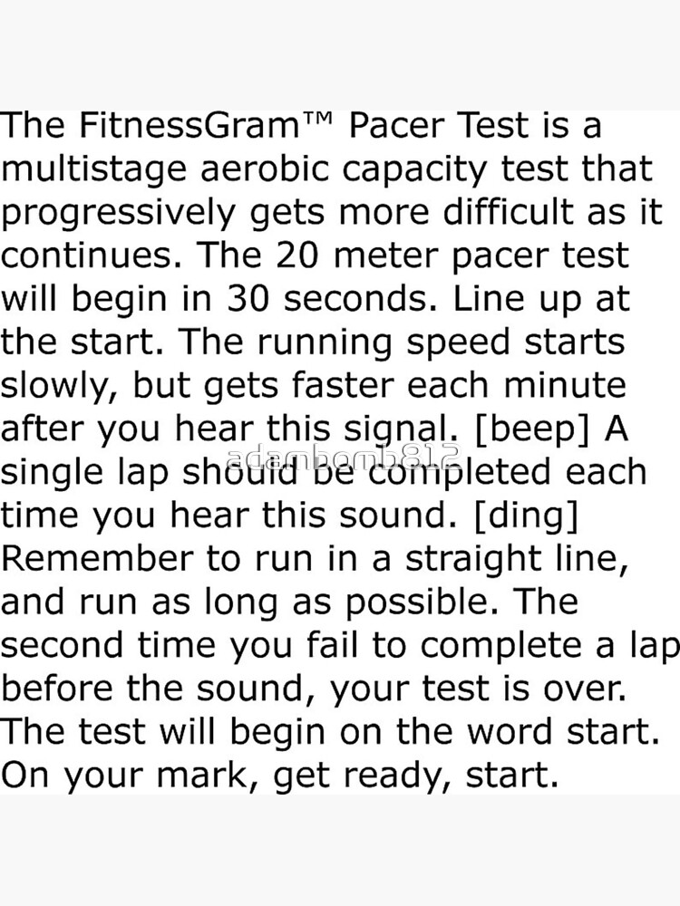 The Fitnessgram Pacer Test Greeting Card By Adambomb812 Redbubble