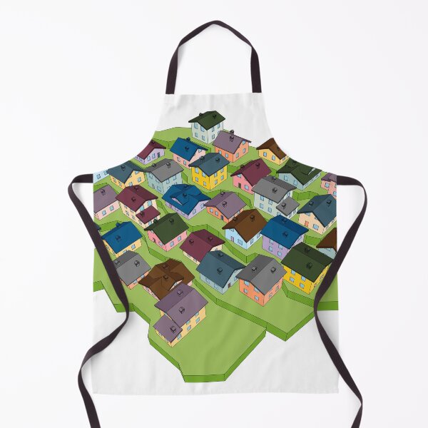 Item preview, colorful 3d cottages, aerial perspective view designed and sold by Familyshmot.