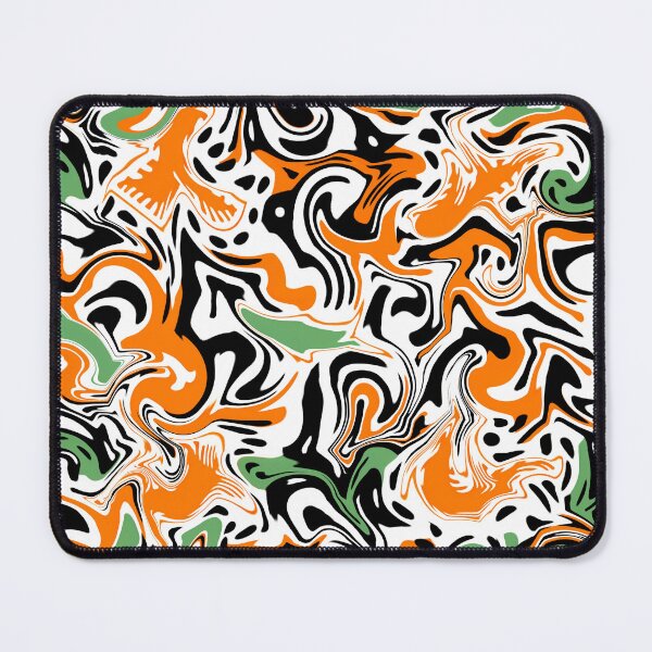 Item preview, Fantasy pattern yellow green orange black white circles lines areas designed and sold by G-M-Designs.