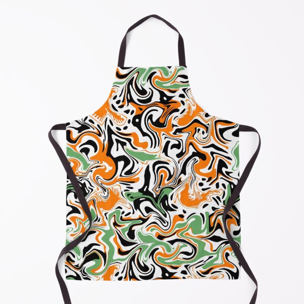 Item preview, Fantasy pattern yellow green orange black white circles lines areas designed and sold by G-M-Designs.
