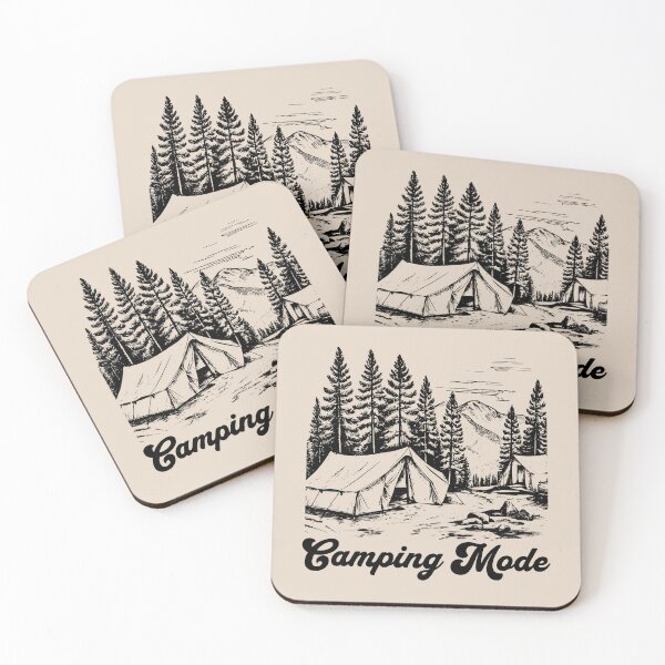 Item preview, Camping Mode Forest Trip Black and White - Campsite designed and sold by greenwhite25.