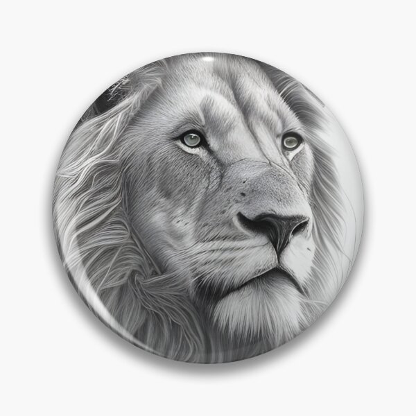 Item preview, Black and white lion pencil drawing designed and sold by Pencil-Art.