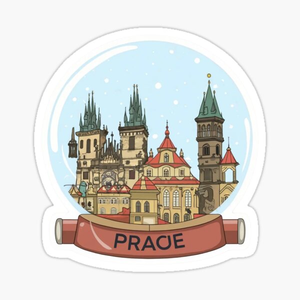 Item preview, Prague snow globe sticker designed and sold by BABA1655.
