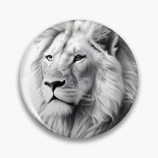 Item preview, Black and white lion pencil drawing designed and sold by Pencil-Art.