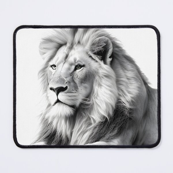 Item preview, Black and white lion pencil drawing designed and sold by Pencil-Art.