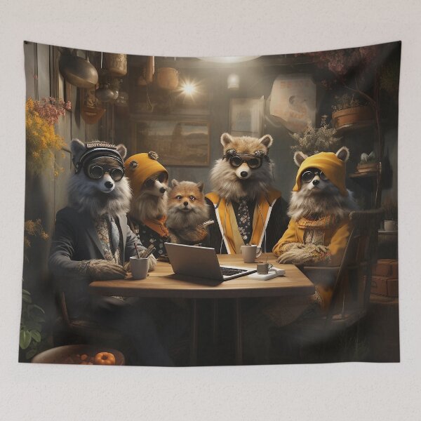 Item preview, Fox's At Meeting Art designed and sold by Obsidian Ink by Wilshire.