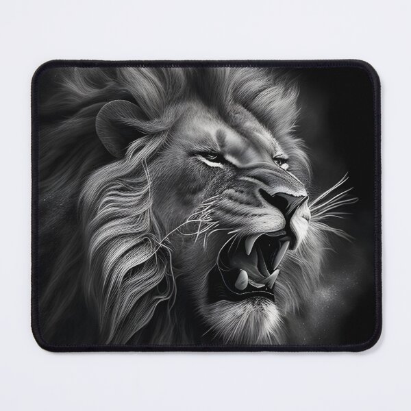 Item preview, Black and white lion pencil drawing designed and sold by Pencil-Art.