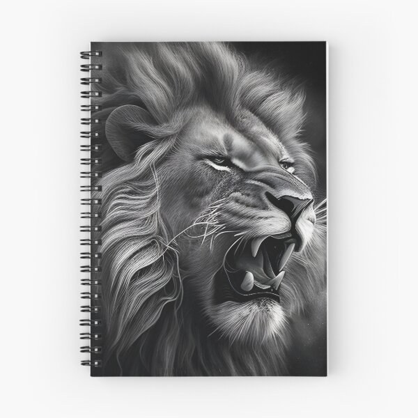 Item preview, Black and white lion pencil drawing designed and sold by Pencil-Art.